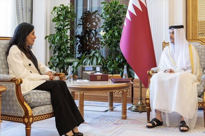 وزيرة الأشغال تبحث مع رئيس وزراء قطر سبل تعزيز التعاون المشترك 1 IMG 9475